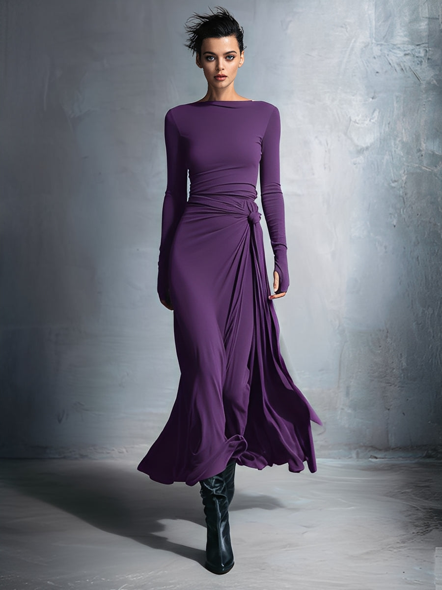 Sabaudia - Vestido Maxi Cruzado con Nudo