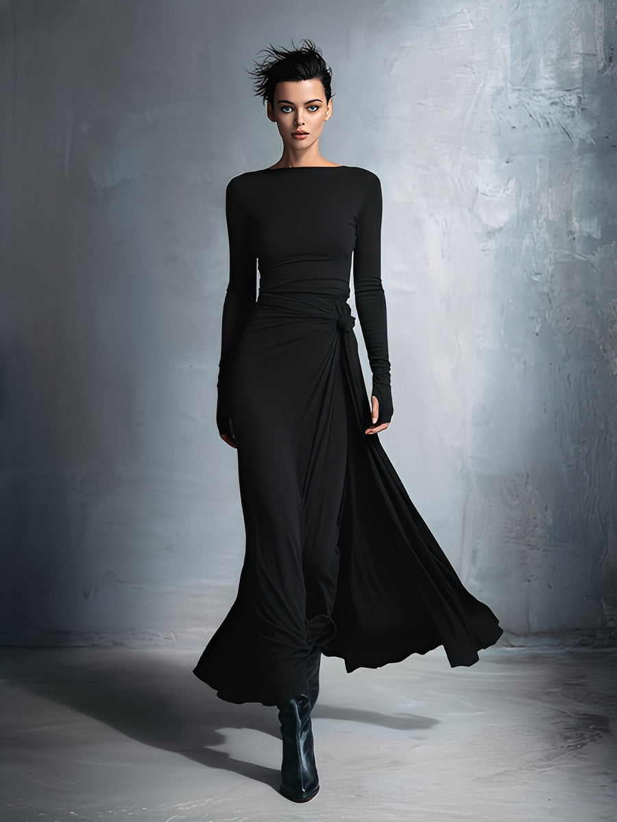 Sabaudia - Vestido Maxi Cruzado con Nudo
