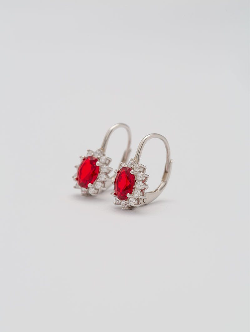 Limone - Pendientes con Colgante Rojo