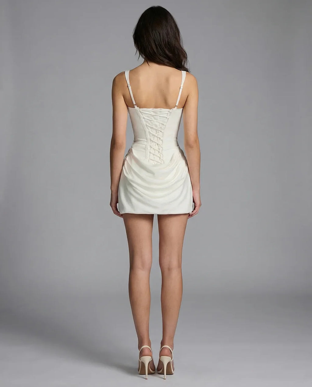 Marsala - Minivestido Corsé con Falda Drapeada