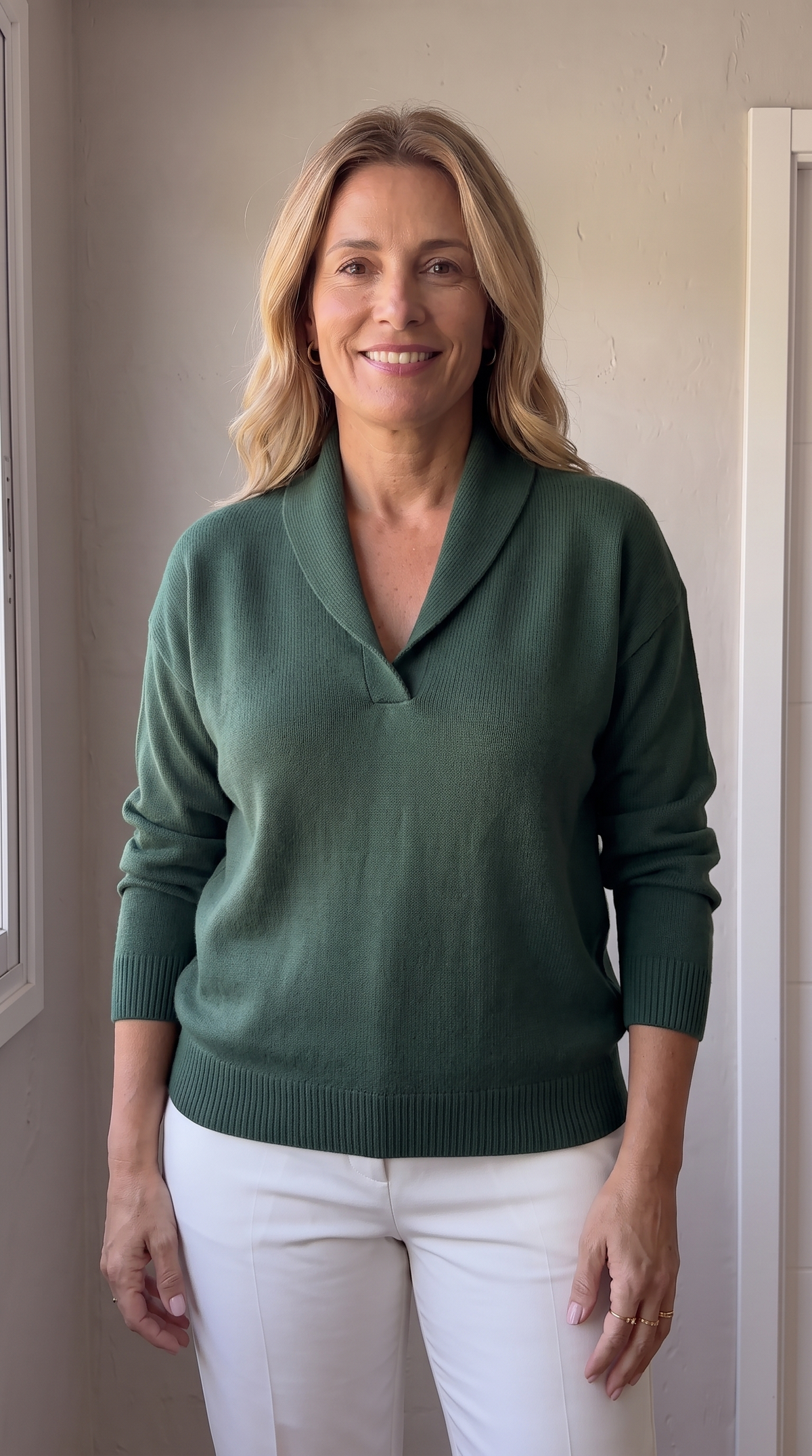 Bressanone - Jersey con cuello de pico en verde