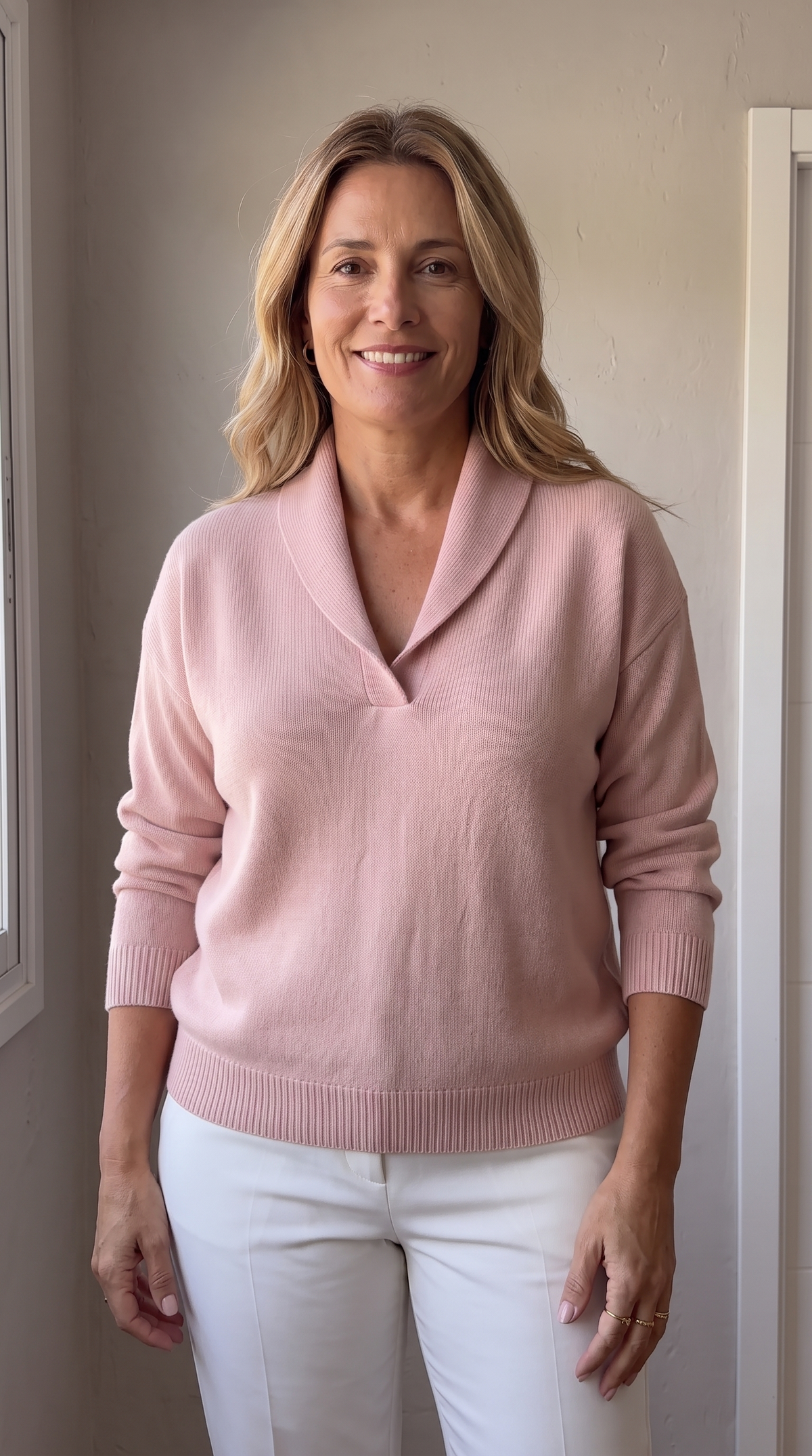 Bressanone - Jersey con cuello de pico en rosa