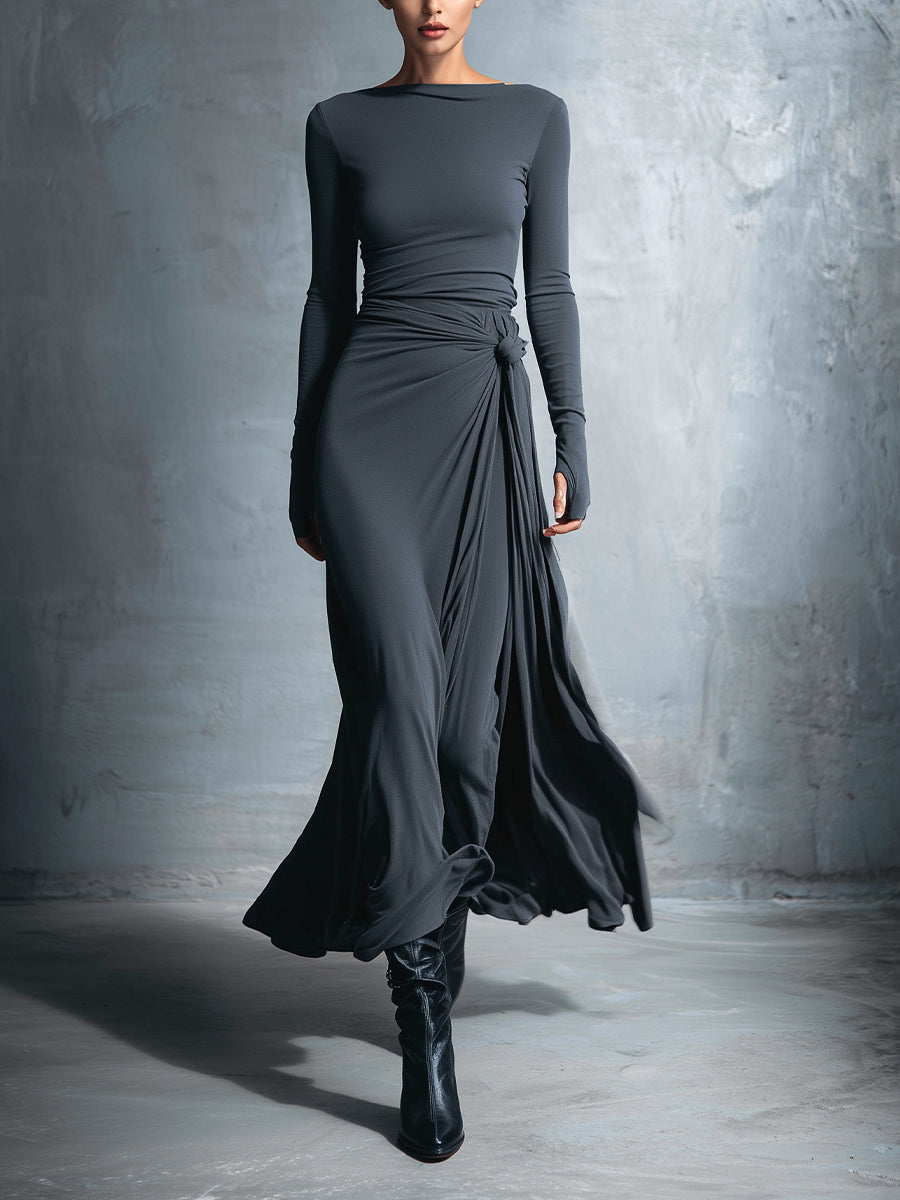Sabaudia - Vestido Maxi Cruzado con Nudo