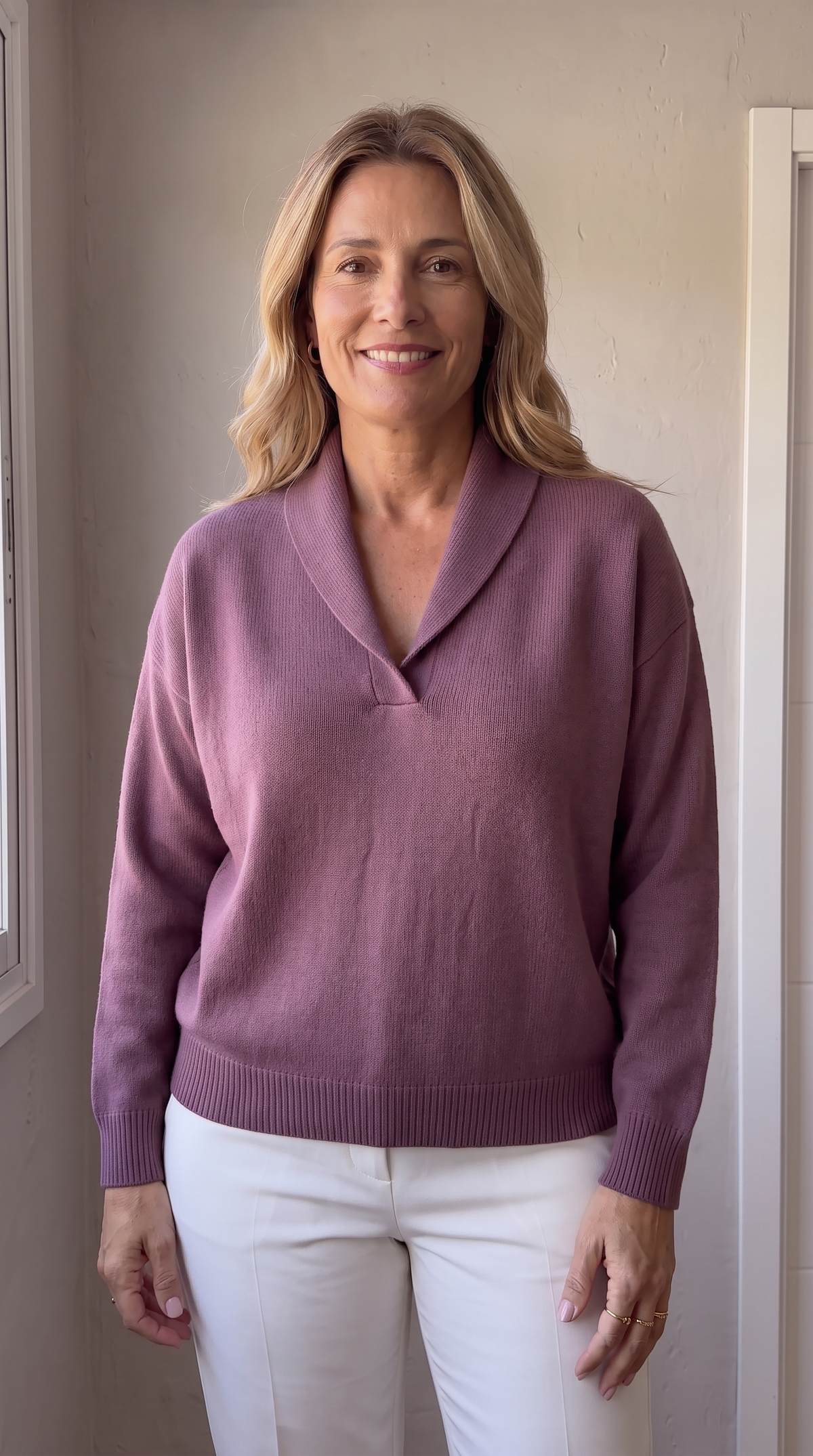 Bressanone - Jersey con cuello de pico en morado