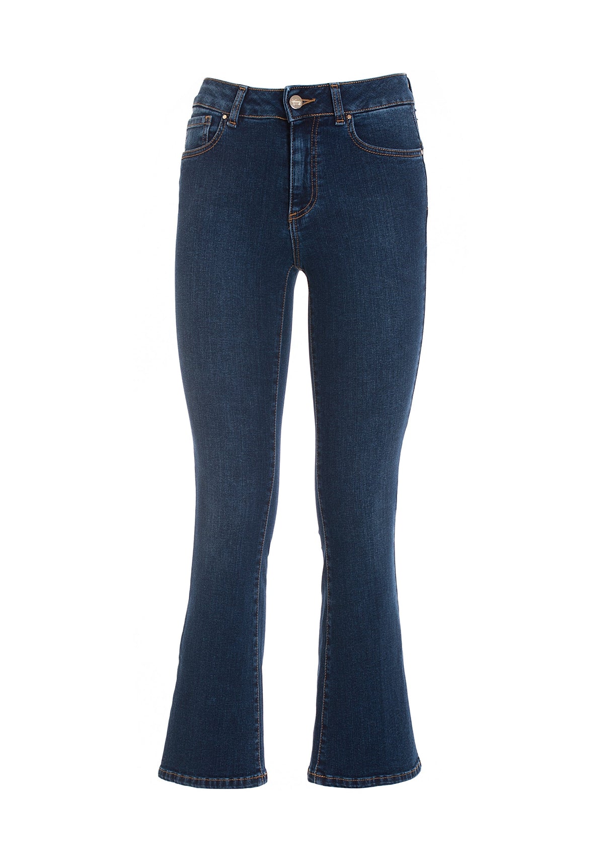 Vicenza - Vaqueros Flare Cropped en Denim Stretch