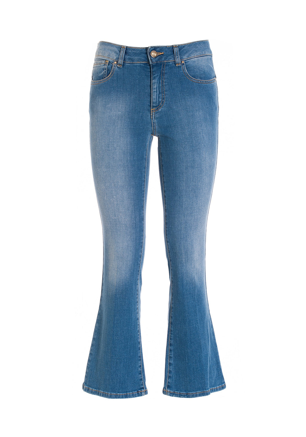 Vicenza - Vaqueros Flare Cropped en Denim Stretch