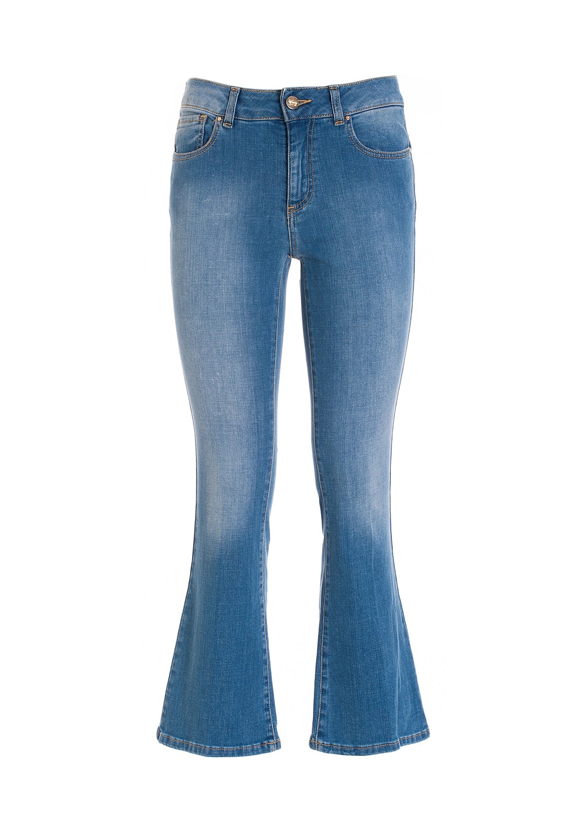 Vicenza - Vaqueros Flare Cropped en Denim Stretch
