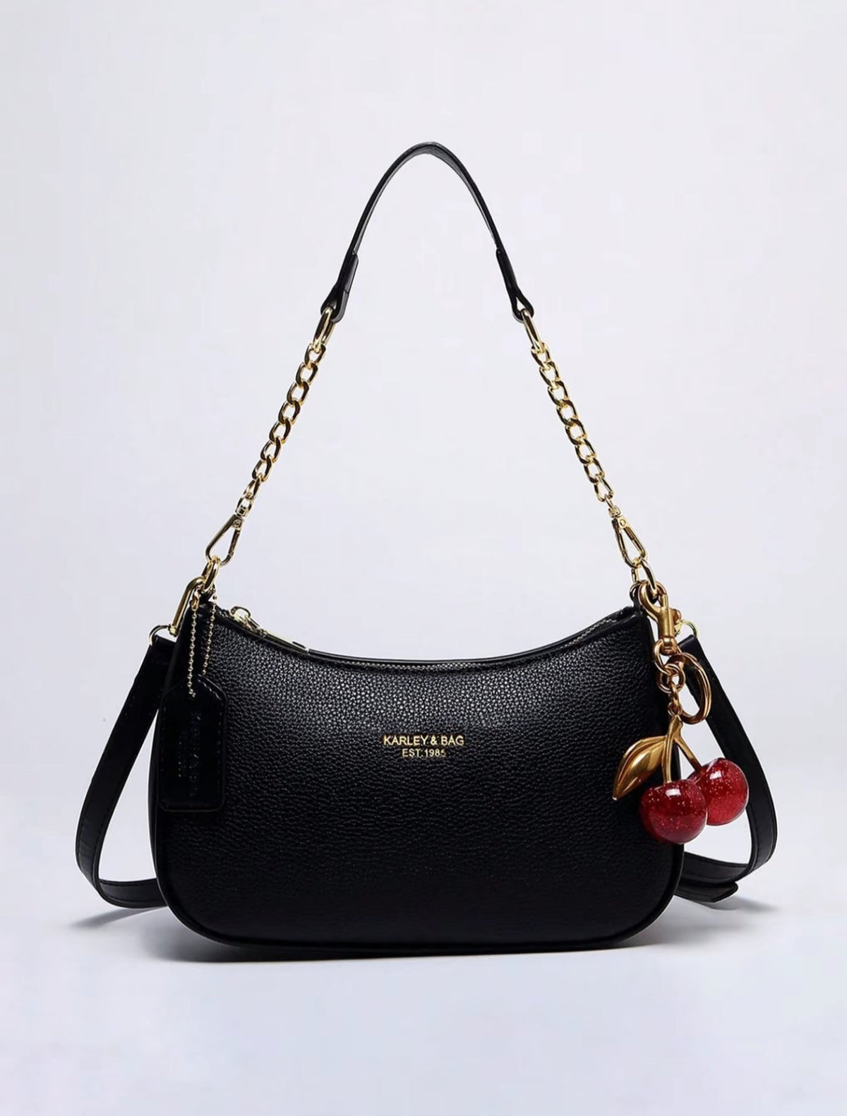 Vignola - Bolso Media Luna con Charm de Cerezas