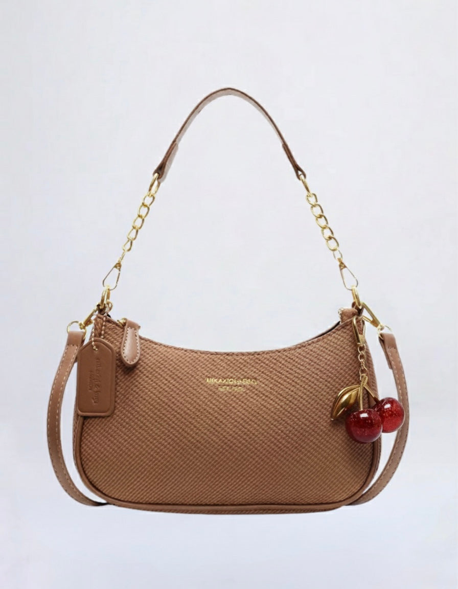 Vignola - Bolso Media Luna con Charm de Cerezas
