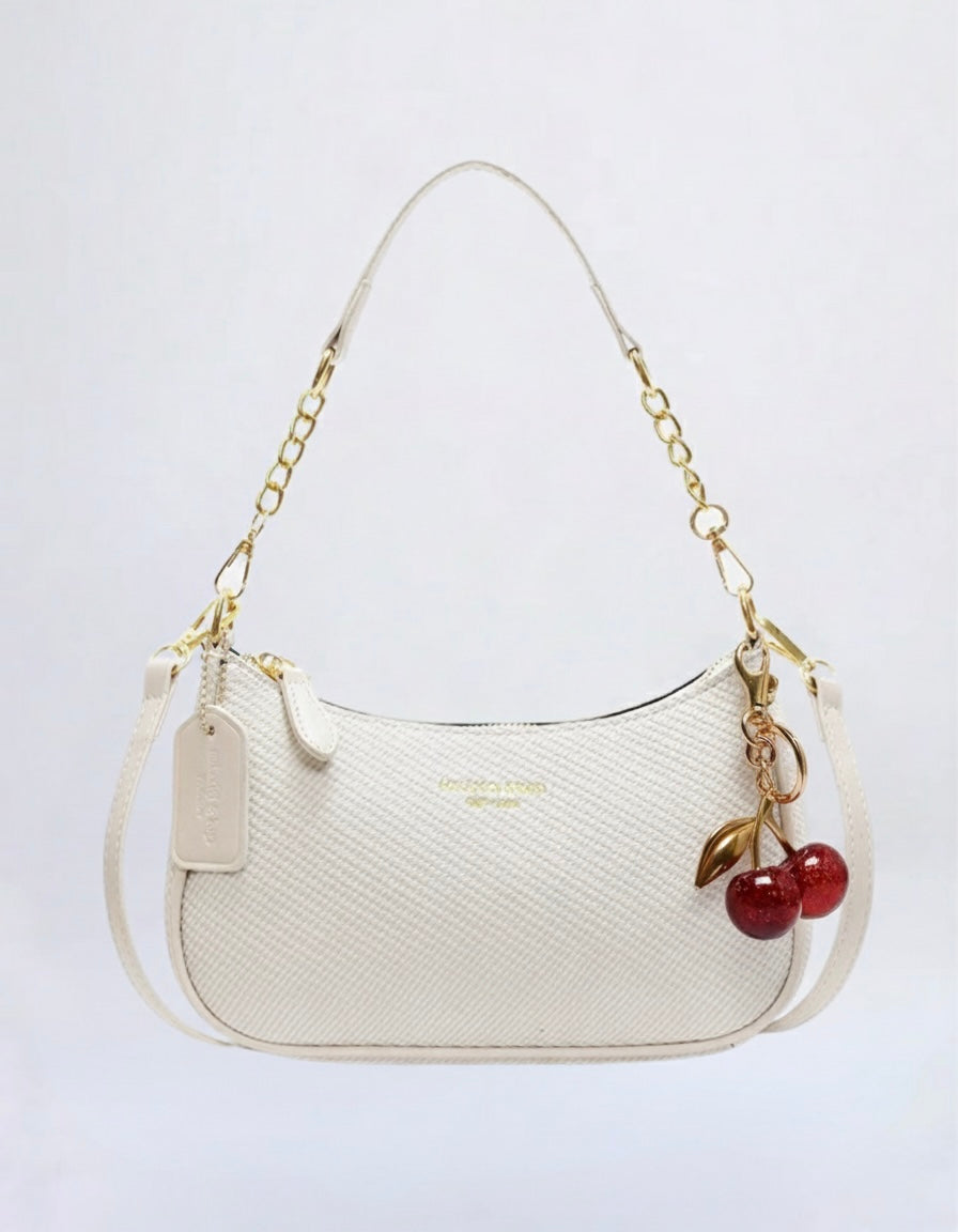 Vignola - Bolso Media Luna con Charm de Cerezas