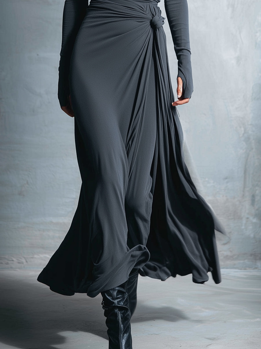 Sabaudia - Vestido Maxi Cruzado con Nudo