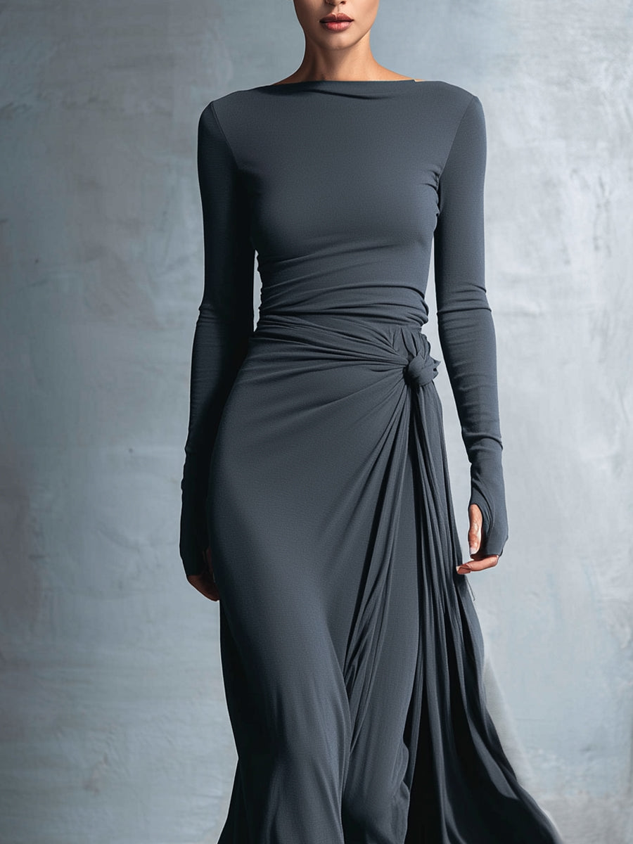 Sabaudia - Vestido Maxi Cruzado con Nudo