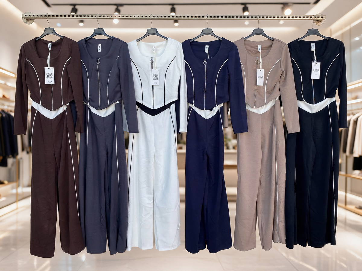 Livia - Conjunto Sporty Chic de Tres Piezas con Ribetes