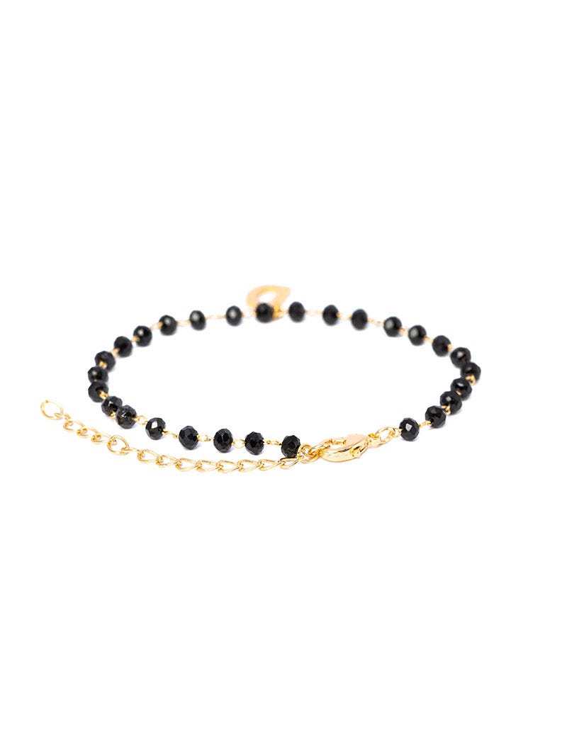Iseo - Pulsera de Letra Personalizada en Negro y Oro