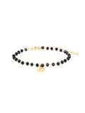 Iseo - Pulsera de Letra Personalizada en Negro y Oro