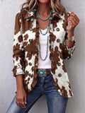 Lucrezia - Chaqueta Estampado Vaca Marrón con Volantes