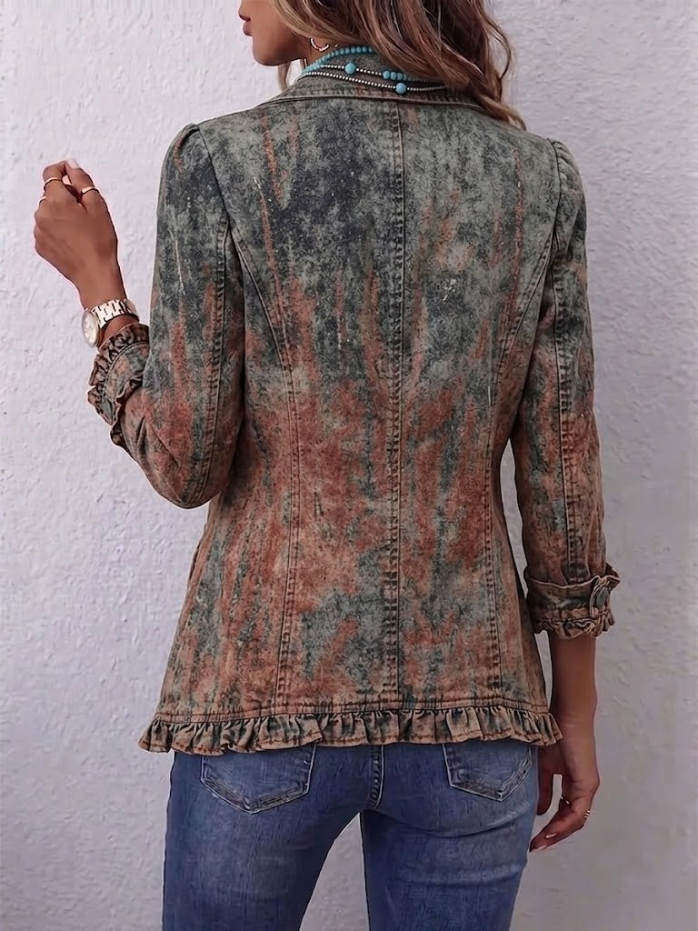 Flaminia - Chaqueta Vintage con Estampado Degradado Texturizado