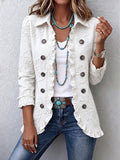 Camelia - Chaqueta Bohemia Bordada de Flores Marfil