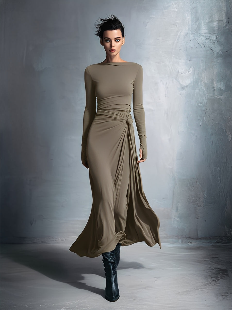 Sabaudia - Vestido Maxi Cruzado con Nudo